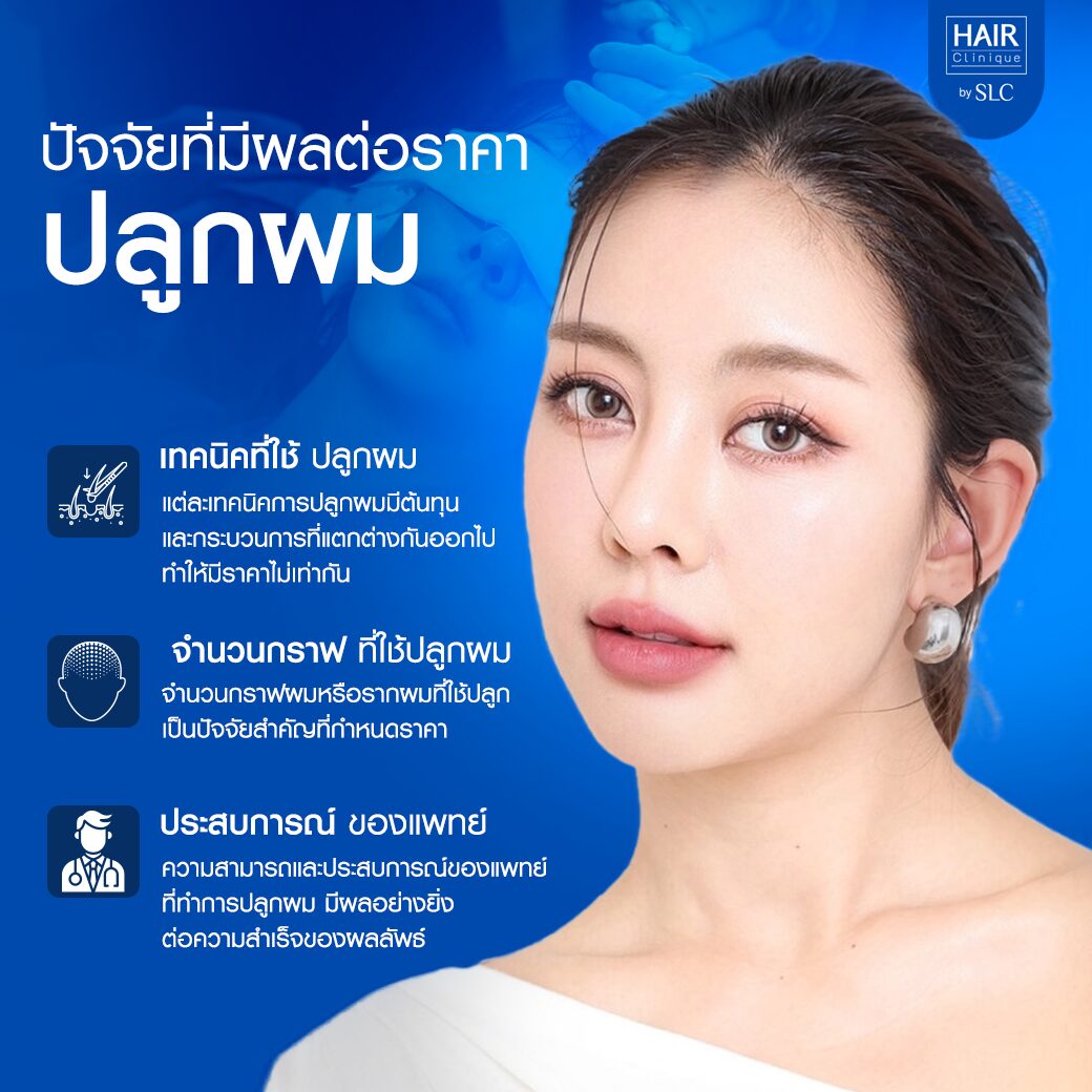 ปัจจัยที่มีผลต่อราคาปลูกผม: เทคนิค จำนวนกราฟ ประสบการณ์แพทย์