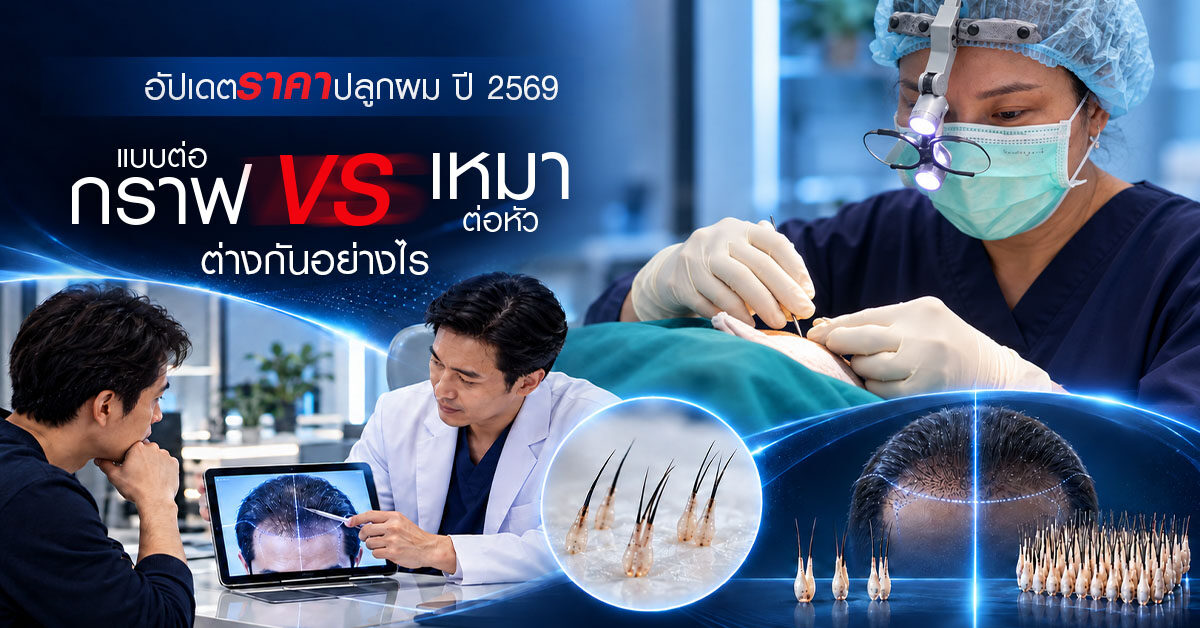 ปลูกผม ราคา คิดแบบต่อกราฟหรือเหมาต่อหัวต่างกันยังไง อัปเดตปี 2569
